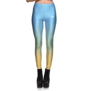 Lotus Leggings ombré blue to yellow